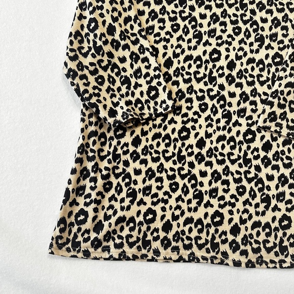 Yidarton Women’s Leopard Print 3/4 Sleeve T-Shirt Top Size Large - Picture 3 of 6